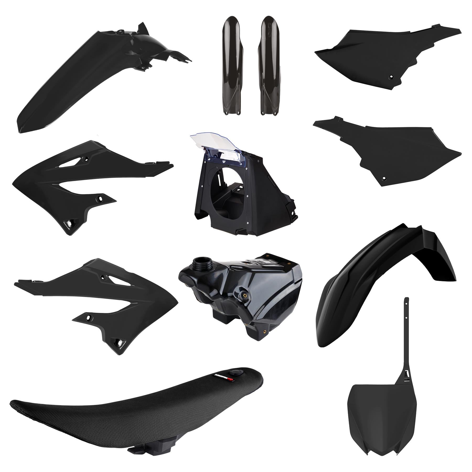 Polisport Black Plastics Box Kit For Restyling Kit Yamaha YZ 250 2002-2021 Restyle To 2022